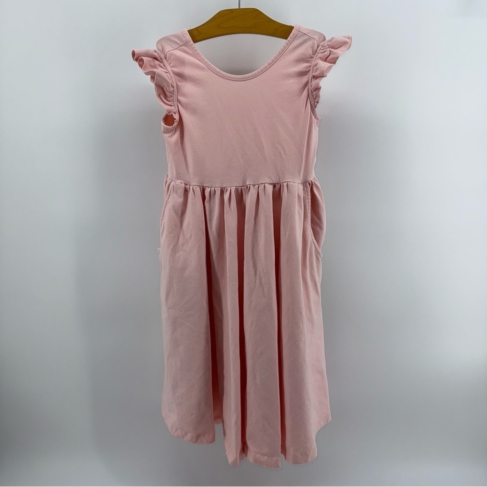 Hanna Andersson Light Pink Ruffle Sleeve Dress